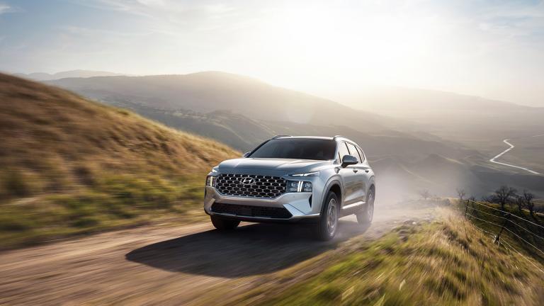 2021 Hyundai Santa Fe Hybrid Front Left in Silver